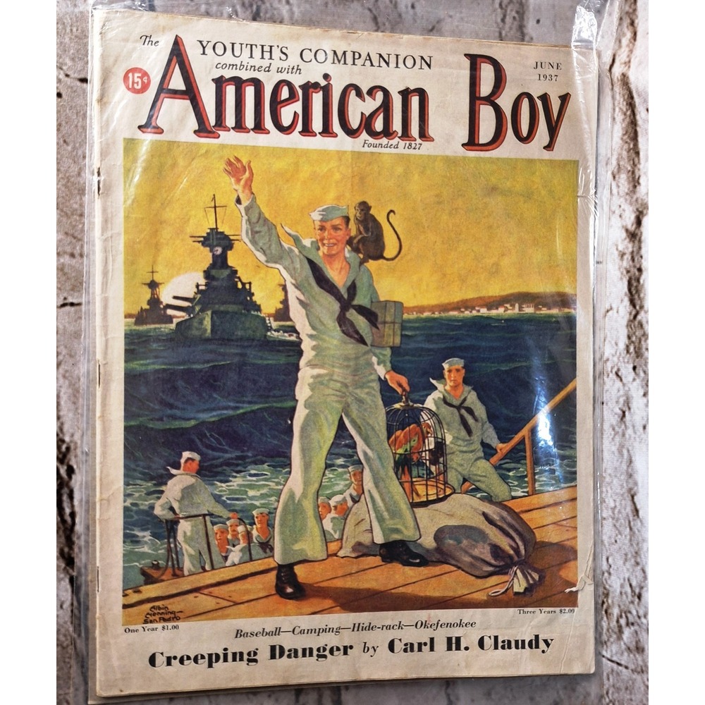 Youth's Companion combined with The American Boy Magazine June 1937 Navy cover